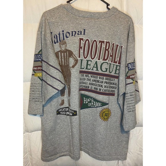 Vintage Long Gone Football Hall of Fame Graphic Print T-Shirt Size XL Gray - Picture 5 of 5